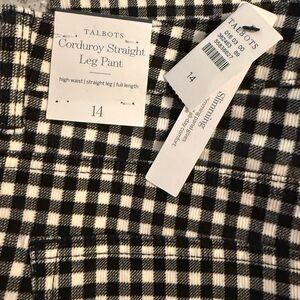 Talbots Black and White Checkered Pants